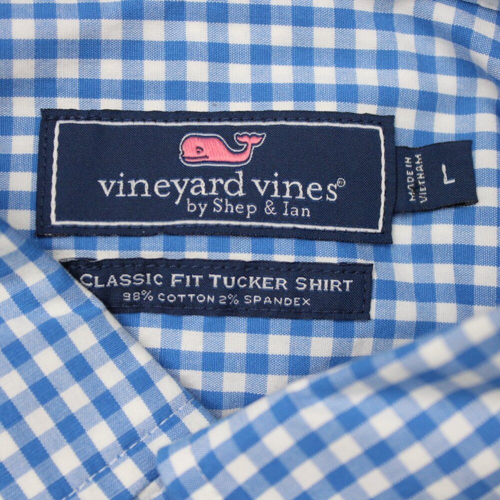Vineyard Vines Shirt Men Large Blue Classic Fit Tucker Cotton Stretch L/S Button - Picture 8 of 14